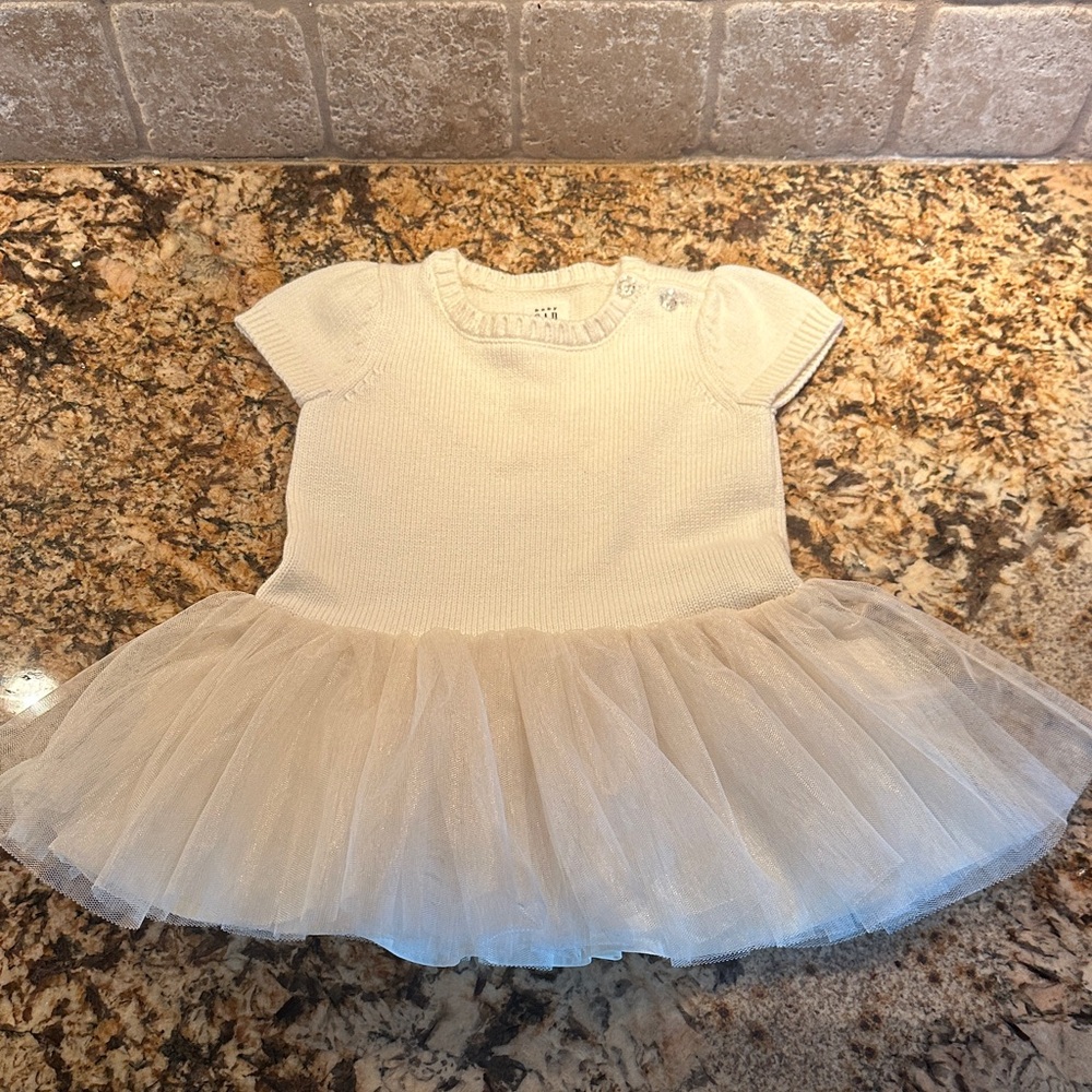 NWT Baby Gap Cream Tulle Baby Dress 6-12 Easter Dress